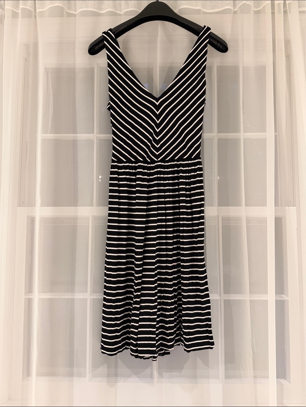 LOFT Black/White Striped Dress